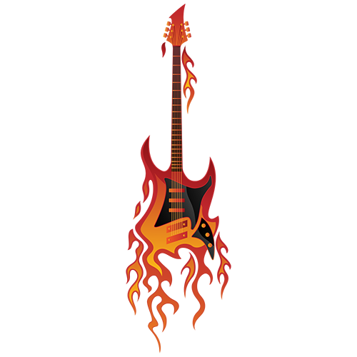 Guitar with Flames